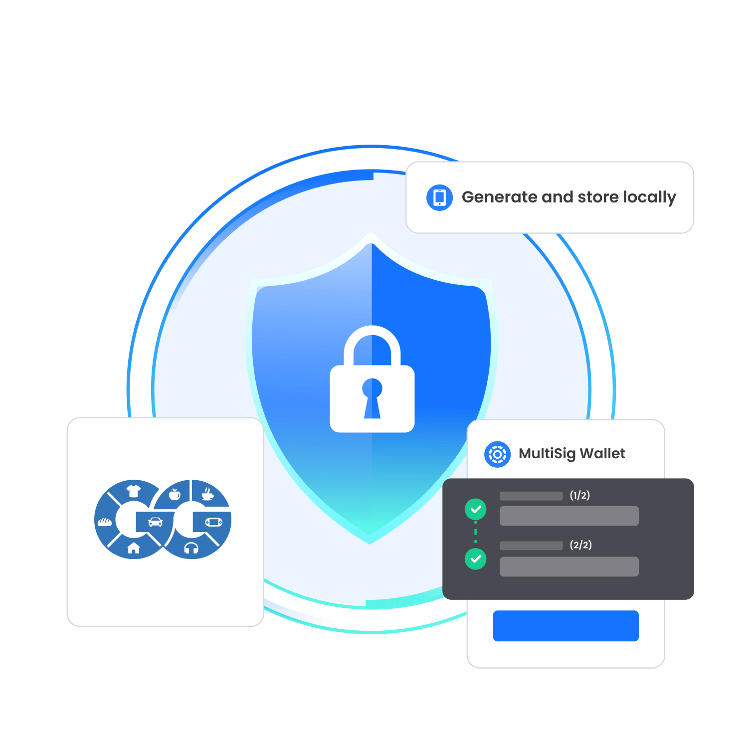 WebX Wallet mobile mockup shows an example how swapping cryptocurrencies looks like