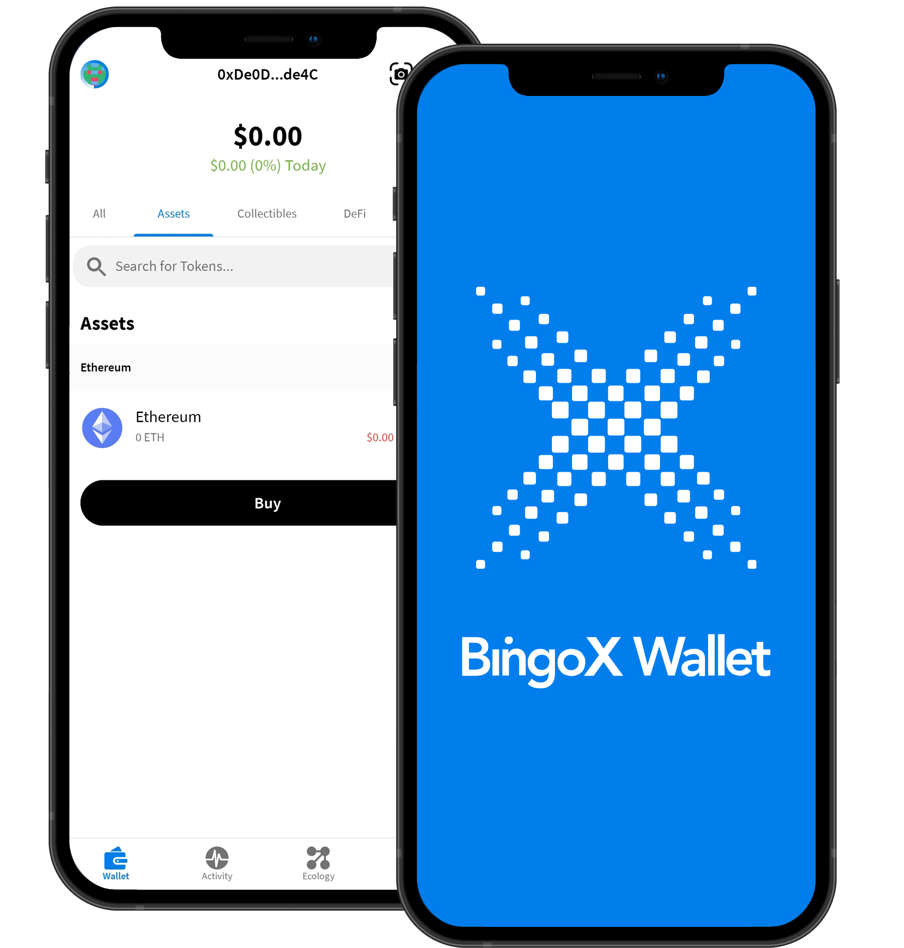 WebX Wallet app mobile mockup